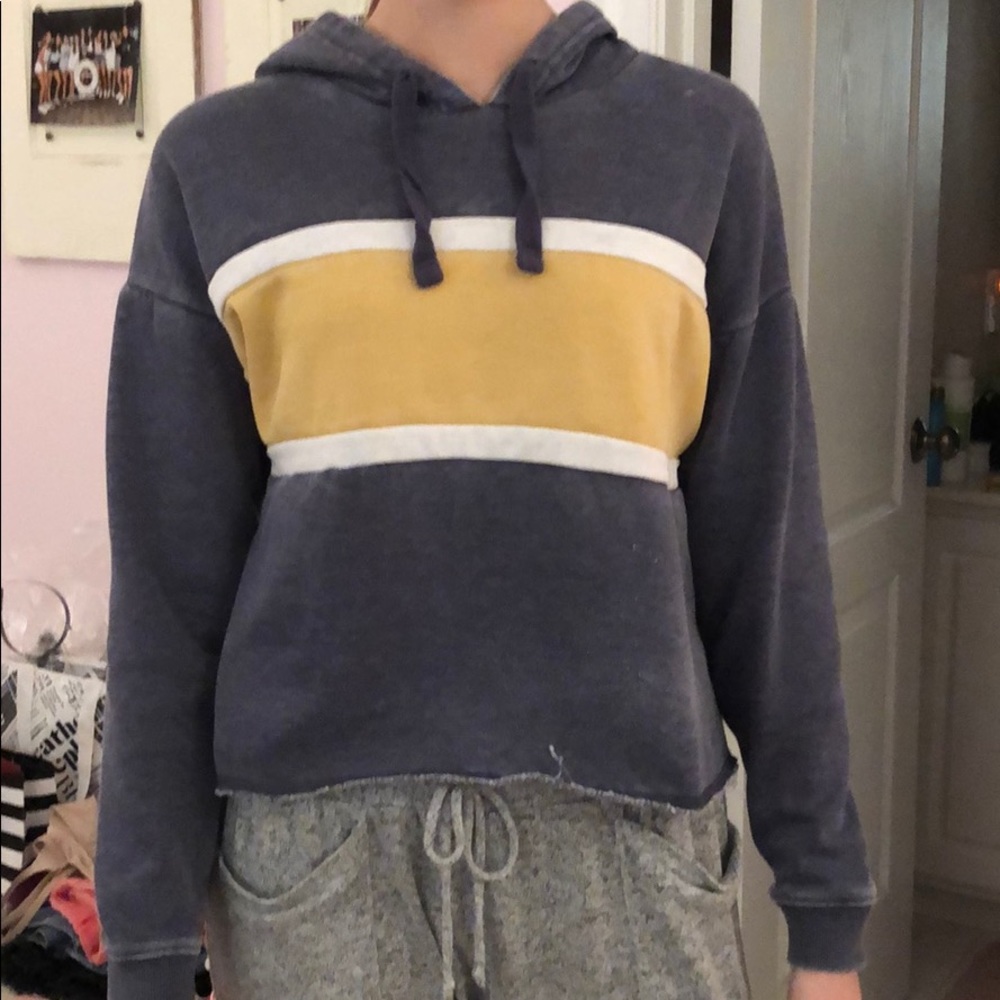 navy blue cropped hoodie